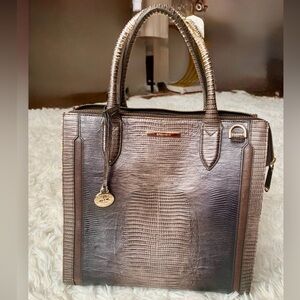 Brahmin Metallic Brown Satchel
